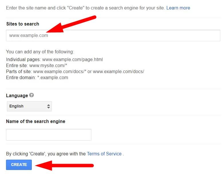 how to add google search