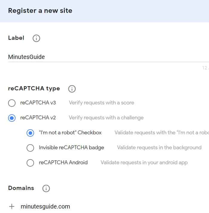 create google recaptcha