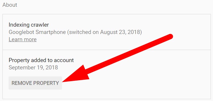 remove website from google search console