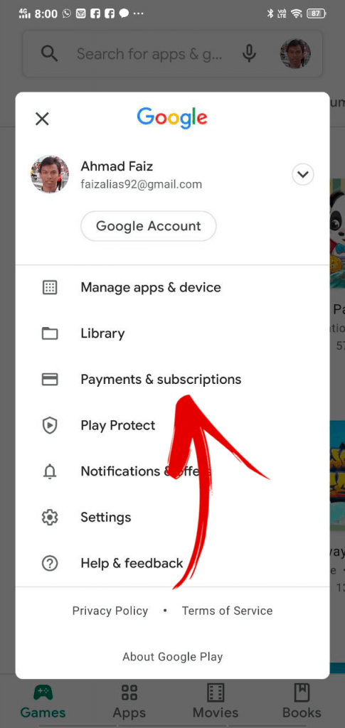 how to cancel google play subscription