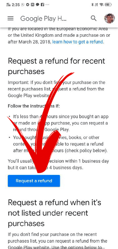 how to get refund google play